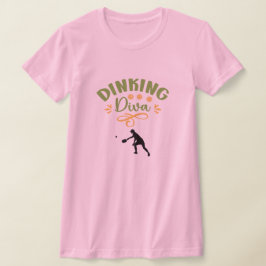 Orange för Rosa Grönt Dinking Diva Pickleball T Shirt