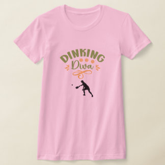 Orange för Rosa Grönt Dinking Diva Pickleball T Shirt