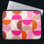 Orange för Rosa i Mönster i den moderna Abstrakten Laptop Fodral<br><div class="desc">Retro i mitten av århundradet moderna mönster - abstraktens geometriska former - minimalistiskt mönster i rosa,  orange,  brun och vit.</div>