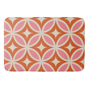 Orange för rosa i mönster med modern geometri badrumsmatta