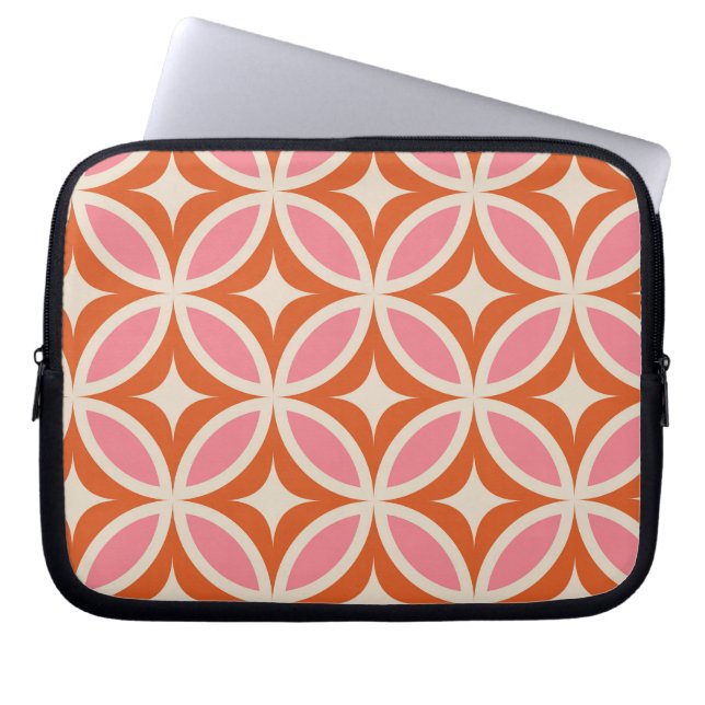 Orange för rosa i mönster med modern geometri laptop fodral (Framsidan)