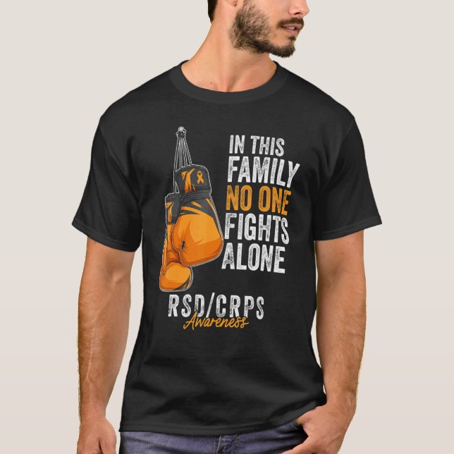 Orange för RSD CRPS-medvetandegrad Månadshandskar  T Shirt (Framsida)
