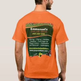 Orange för skärning av gräs i gräsmatta t shirt