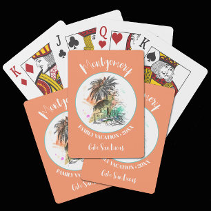 Orange för sommarfamiljevacering casinokort