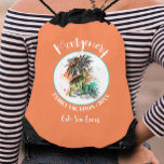 Orange för sommarfamiljevacering gympapåse<br><div class="desc">En dragsträngssäck med snyggt har en sommarsemesterillustration på orangens bakgrund tillsammans med familjen namn och året i chicens text. Perfekt väskor till saker med roligt saker för alla på semestern.</div>