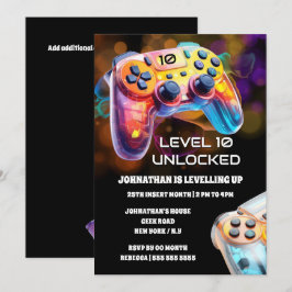 Orange för spelkontroll svart nyspelare party inbjudningar