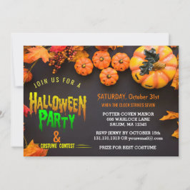 Orange för svart för Halloween dräktparty Inbjudningar