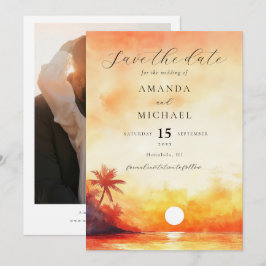 Orange för vattenfärgsruta, solnedtoningsfoto Bröl Spara Datumet