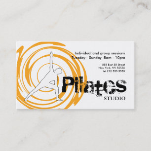 Orange för vit för Pilates studiovisitkort Visitkort