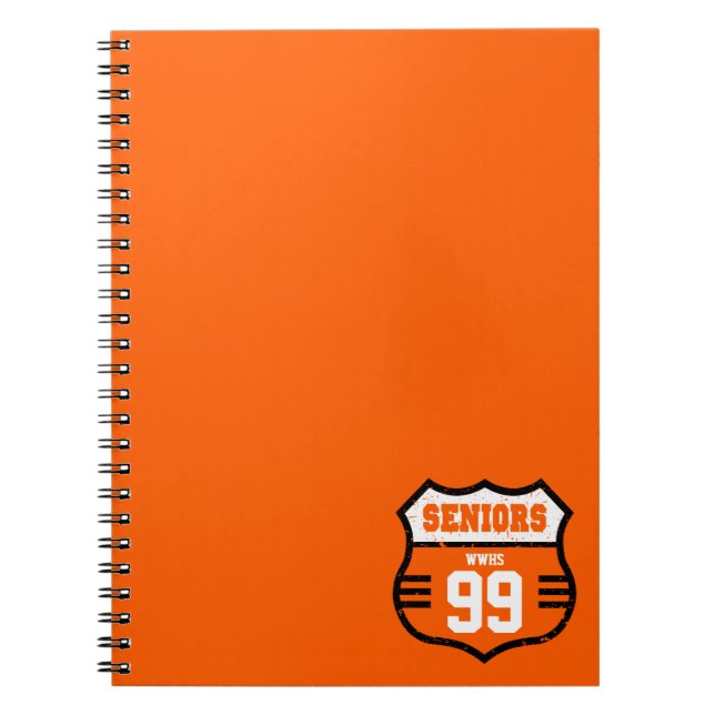 Orange Försämrad Seniorer Vägsignal Anteckningsbok (Framsidan)