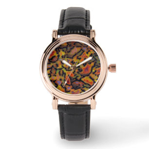 Orange fossiliserat dinosaurieben armbandsur