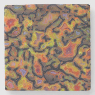 Orange fossiliserat dinosaurieben stenunderlägg