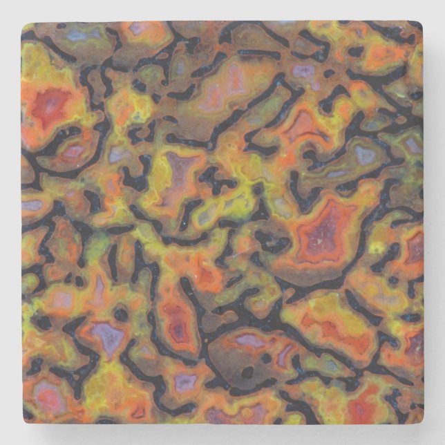 Orange fossiliserat dinosaurieben stenunderlägg (Framsidan)