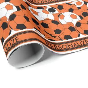 Orange fotbollbollCollage Presentpapper