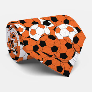 Orange fotbollbollCollage - tryck för två sida Slips