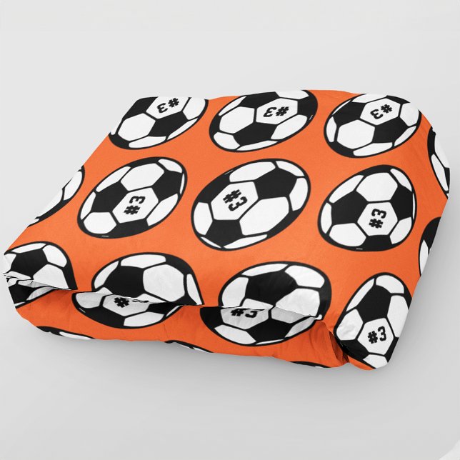 Orange Fotbollsmönster Nummer Fleecefilt (Skapare uppladdad)