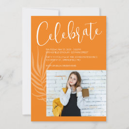 Orange Foto Examen Inbjudningar