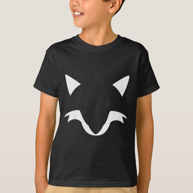 Orange Fox Face Halloween Apparel Matching Group F T Shirt (Framsida)