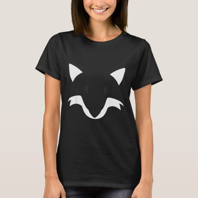Orange Fox Face Halloween Apparel Matching Group F T Shirt (Framsida)