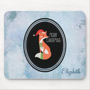Orange Fox i Red Santa Hat God jul Musmatta