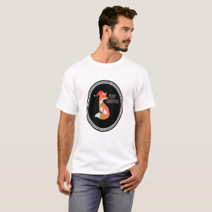 Orange Fox i Red Santa Hat God jul Tee