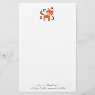 Orange Fox i Santa Hat Cute, anpassad jul Brevpapper