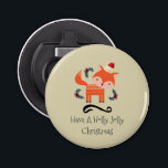 Orange Fox i Santa Hat Cute Whimsical jul Flasköppnare<br><div class="desc">En charmerande christmas-öppnare i flaska med ett reflexplan. En illustration av en söt orange som bär en röd julhatt omgiven av julklappade dekorationer. Ett sött, litet skogshuggande djur. Ställ in på en neutralt med tonad ljusbakgrund. Det står i texten: Ha en glädjande jul och kan enkelt ändras eller anpassas så...</div>