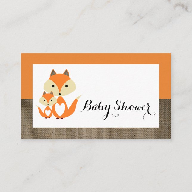 Orange Fox Linnebarns Biljett Inbjudan (Framsida)