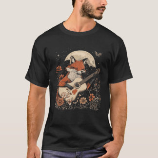 Orange Fox Söt Cottagecore Svamp Fairycore Full T Shirt