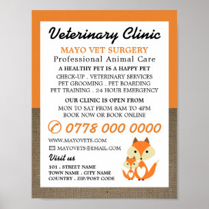 Orange Fox, veterinär, veterinärtjänst Poster