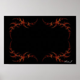 Orange Fractal Fiery Gräns Canvas eller Poster