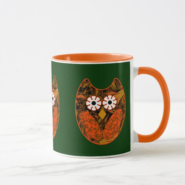 Orange Fractal Uggla Mugg (Höger)