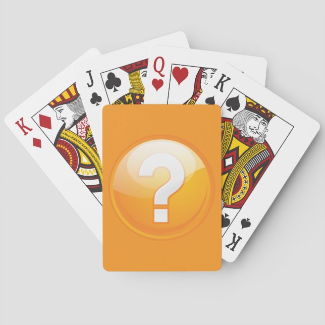 Orange frågetecken fet modern symbol casinokort (Baksidan)