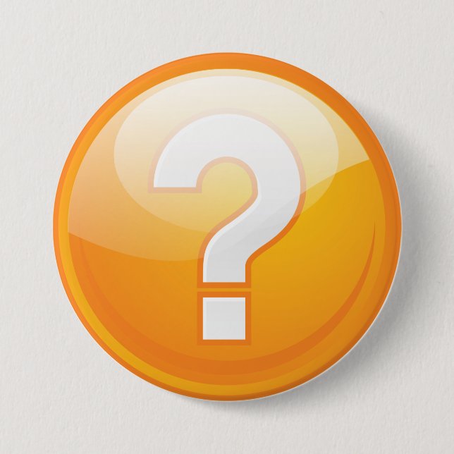 Orange frågetecken Modern fet symbol Knapp (Framsida)