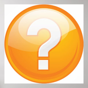 Orange frågetecken Modern fet symbol Poster