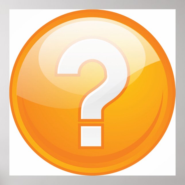 Orange frågetecken Modern fet symbol Poster (Framsidan)