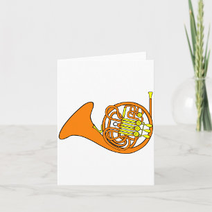 Orange Fransk Horn Note-kort Kort
