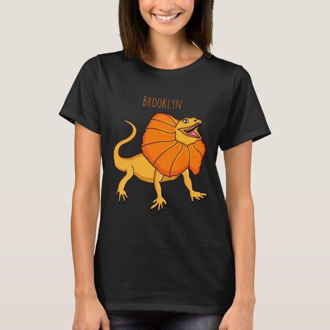 Orange Frilled Neck Lizard Cartoon Illustration Ba T Shirt (Framsida)