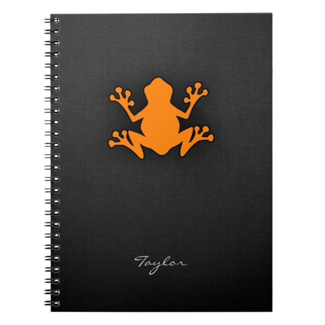 Orange Frog Anteckningsbok Med Spiral (Framsidan)