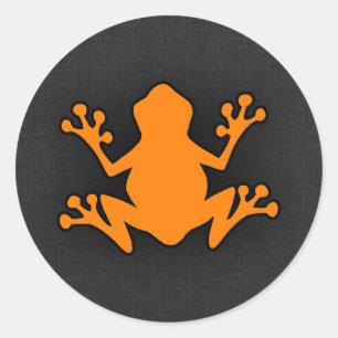 Orange Frog Runt Klistermärke