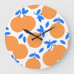 Orange Fruit: Exquisite Blue-Twiged Mönster. Stor Klocka