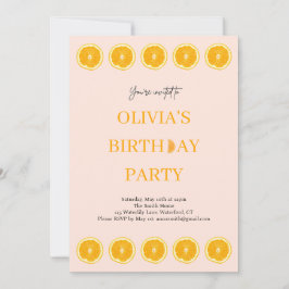 Orange Fruit Fresh Födelsedagsfest inbjudan