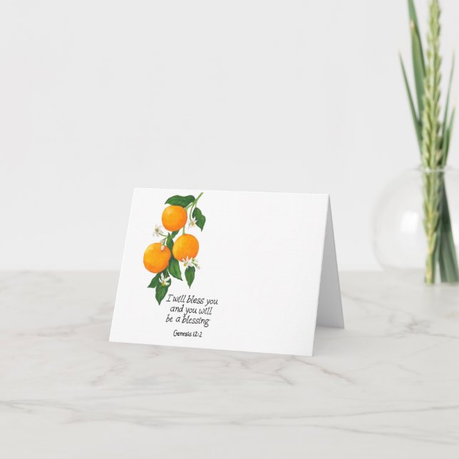 Orange Fruit Genesis 12:2 Helgkort (Framsida)