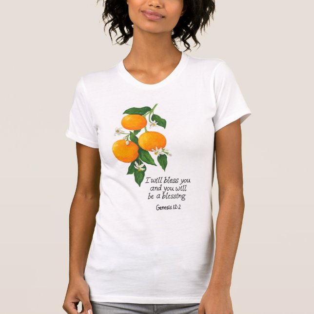 Orange Fruit Genesis 12:2 T Shirt (Framsida)