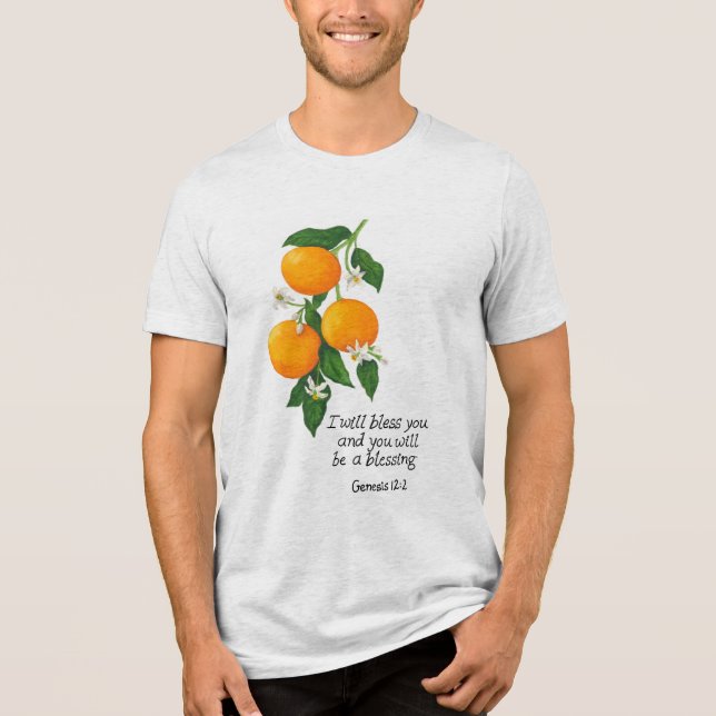Orange Fruit Genesis 12:2 T Shirt (Framsida)