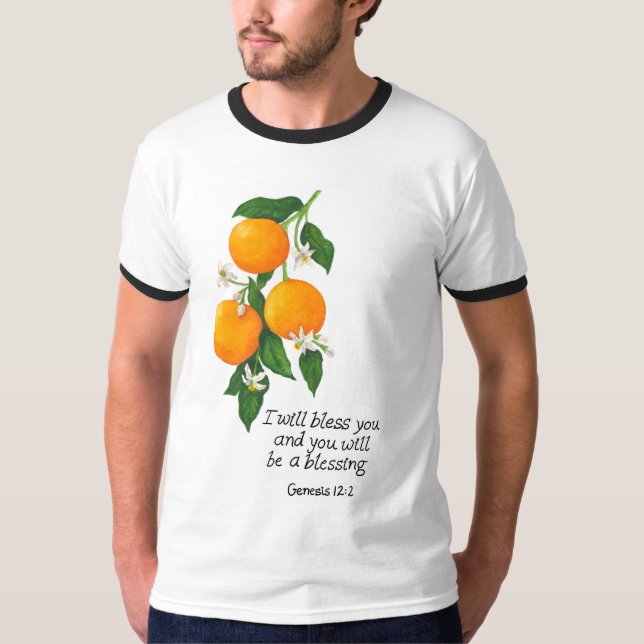 Orange Fruit Genesis 12:2 T Shirt (Framsida)