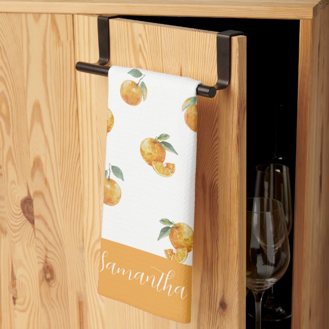 Orange Fruit Kökshandduk (Thirds Fold)