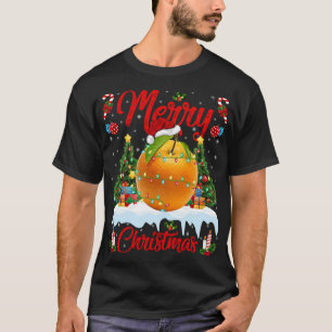 Orange Fruit Ljus Julafton Träd Santa Orange Chris T Shirt