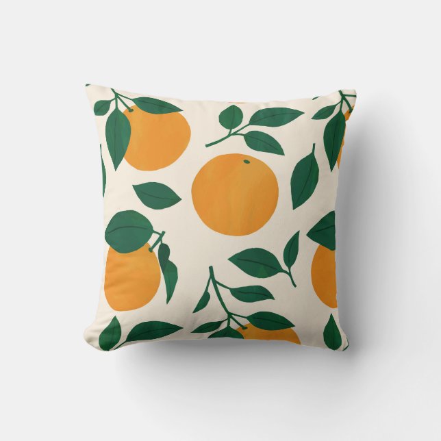 Orange Fruit Mönster Illustration Kudde (Framsida)