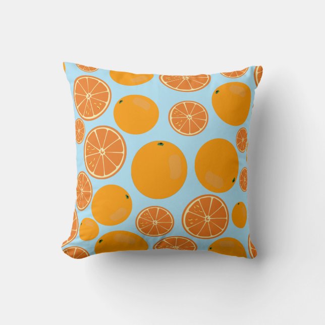 Orange Fruit Mönster Kudde (Framsida)